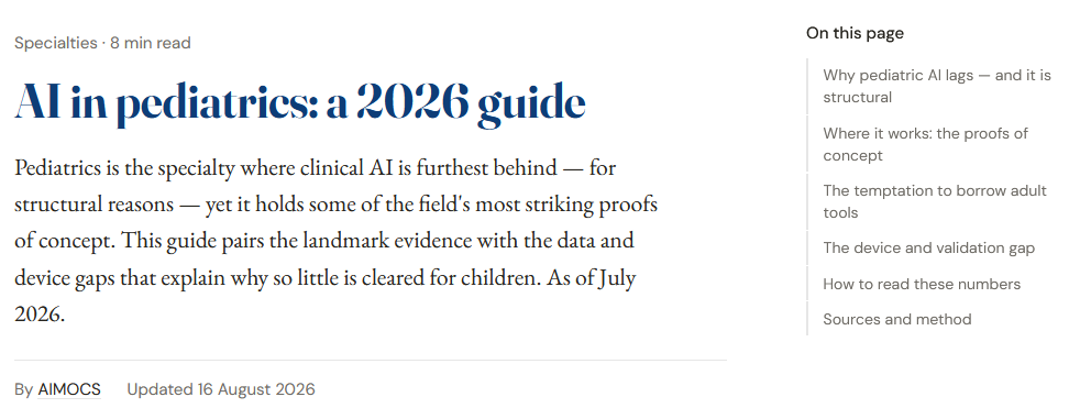 AI in pediatrics: a 2026 guide