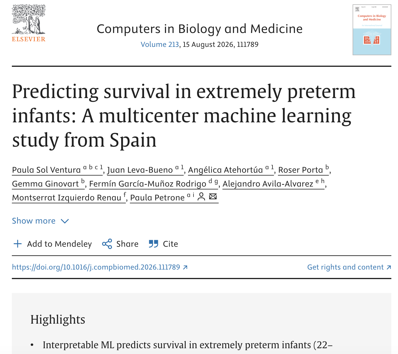 Predicting survival in extremely preterm infants: A multicenter machine learning study from Spain